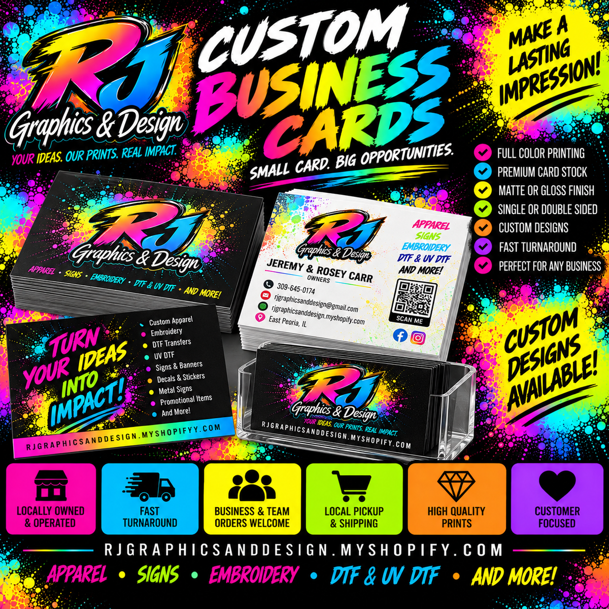 RJ Graphics and Design custom business cards