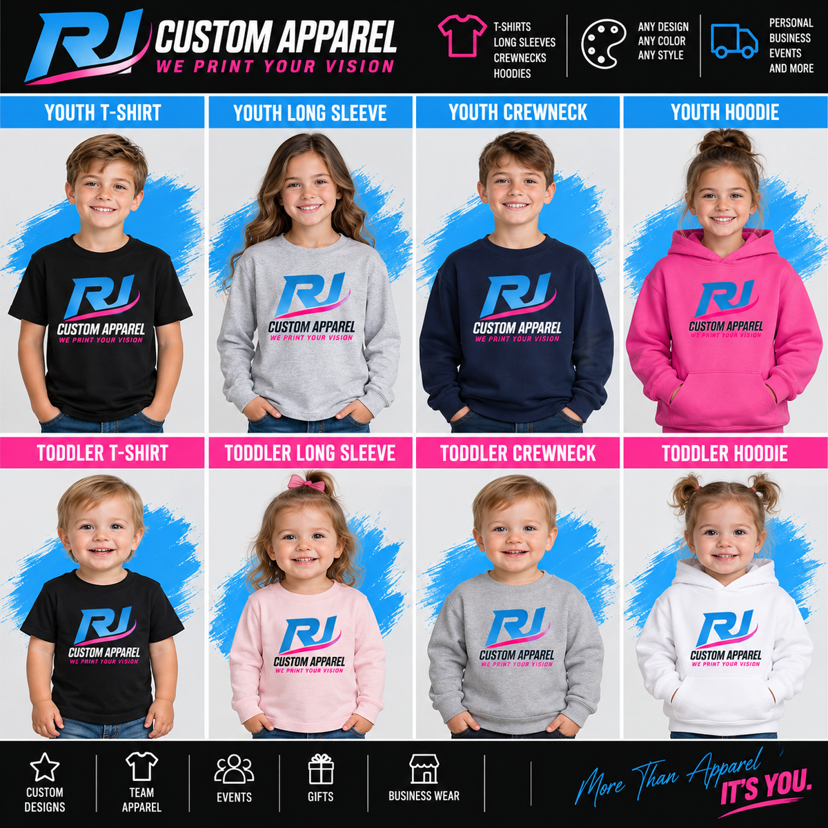 RJ Youth Custom Hoodie apparel mockup