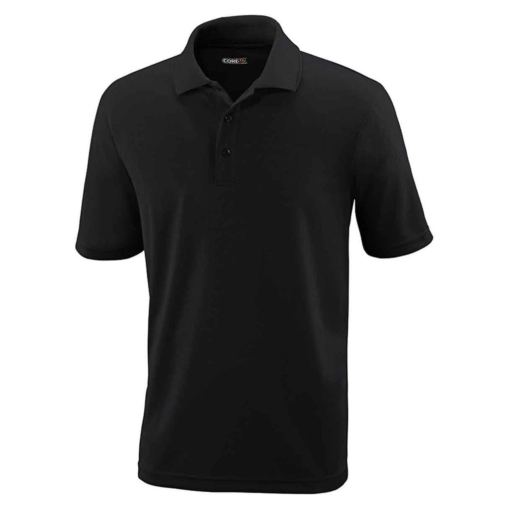 Core365 88181 men's black performance piqué polo
