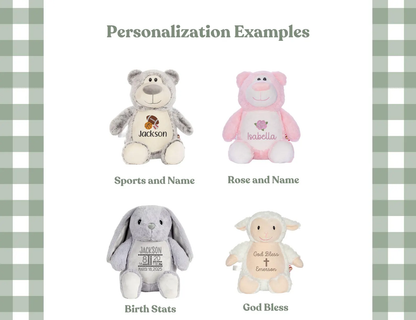 Cubbies embroidery personalization examples