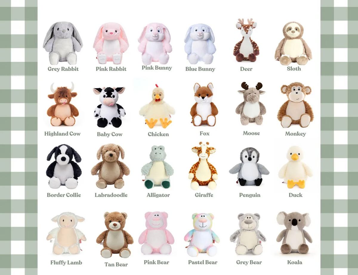 Personalized Cubbies animal style options
