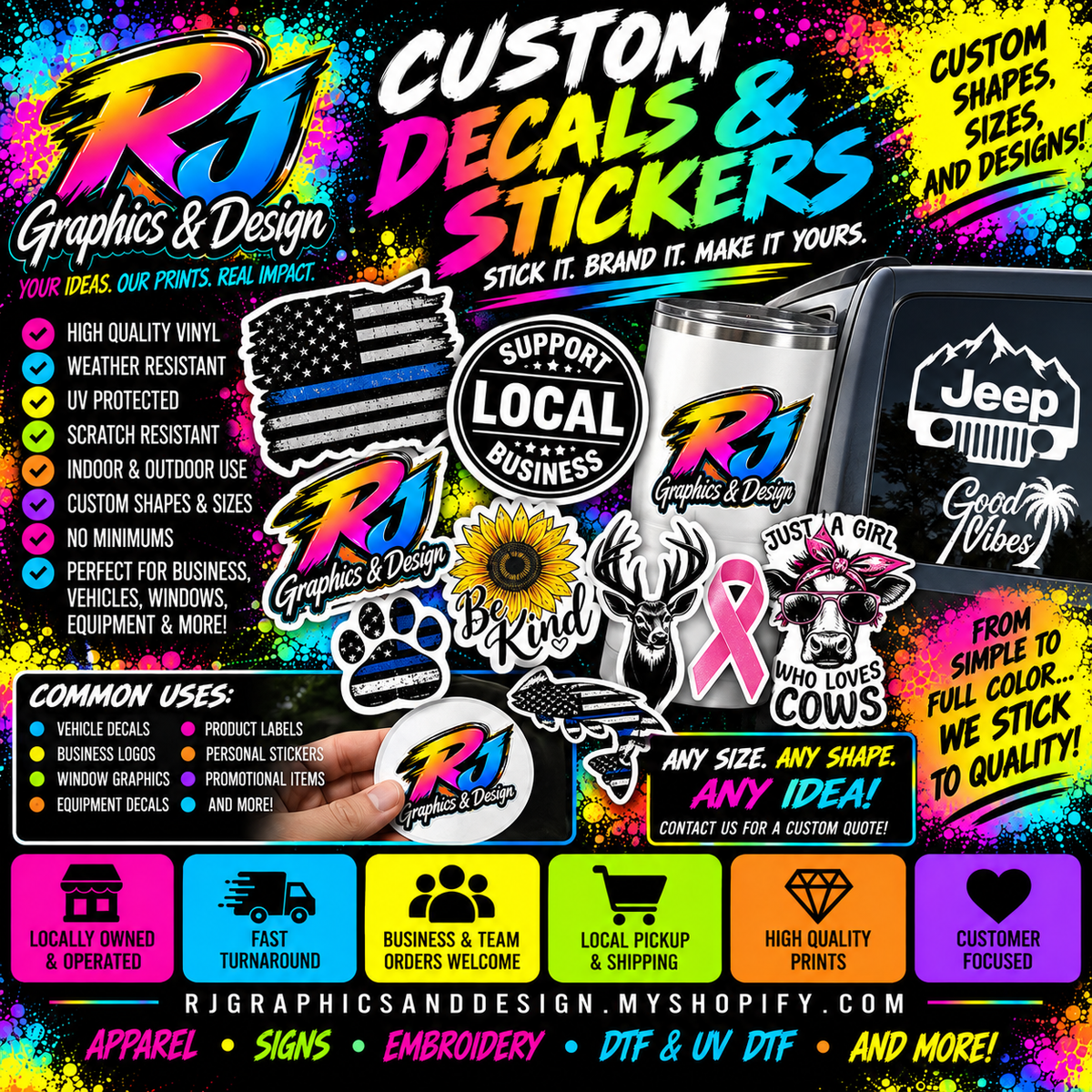 RJ Graphics and Design custom decals and stickers