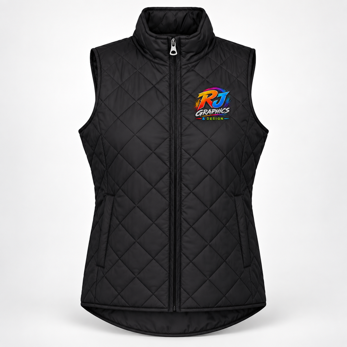 RJ Graphics embroidered Weatherproof W207359 women's quilted vest