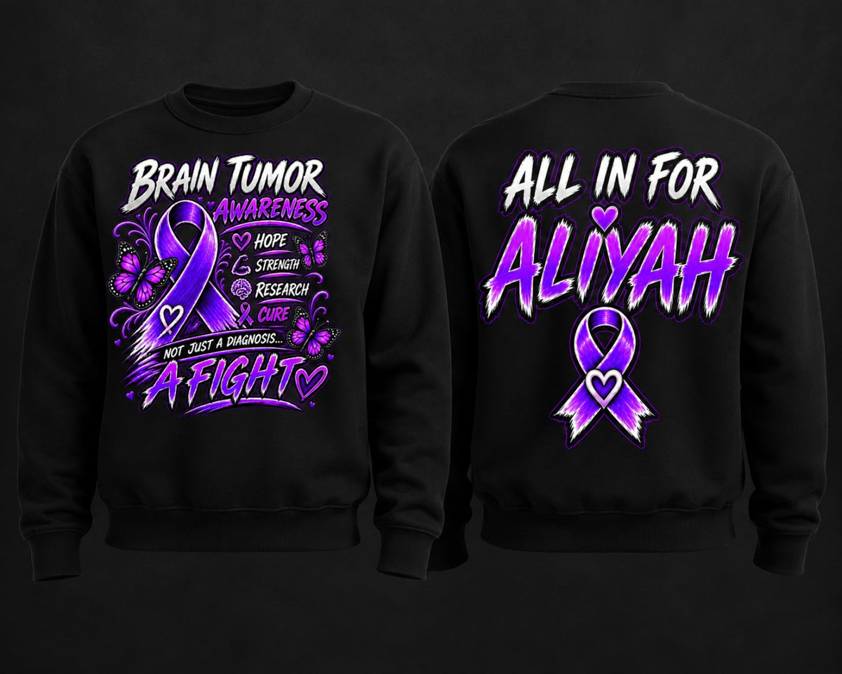 Team Aliyah adult crewneck sweatshirt front and back mockup