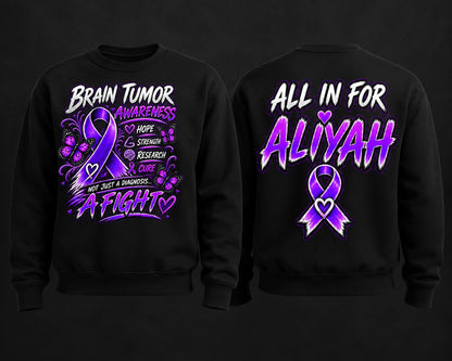 Team Aliyah adult crewneck sweatshirt front and back mockup