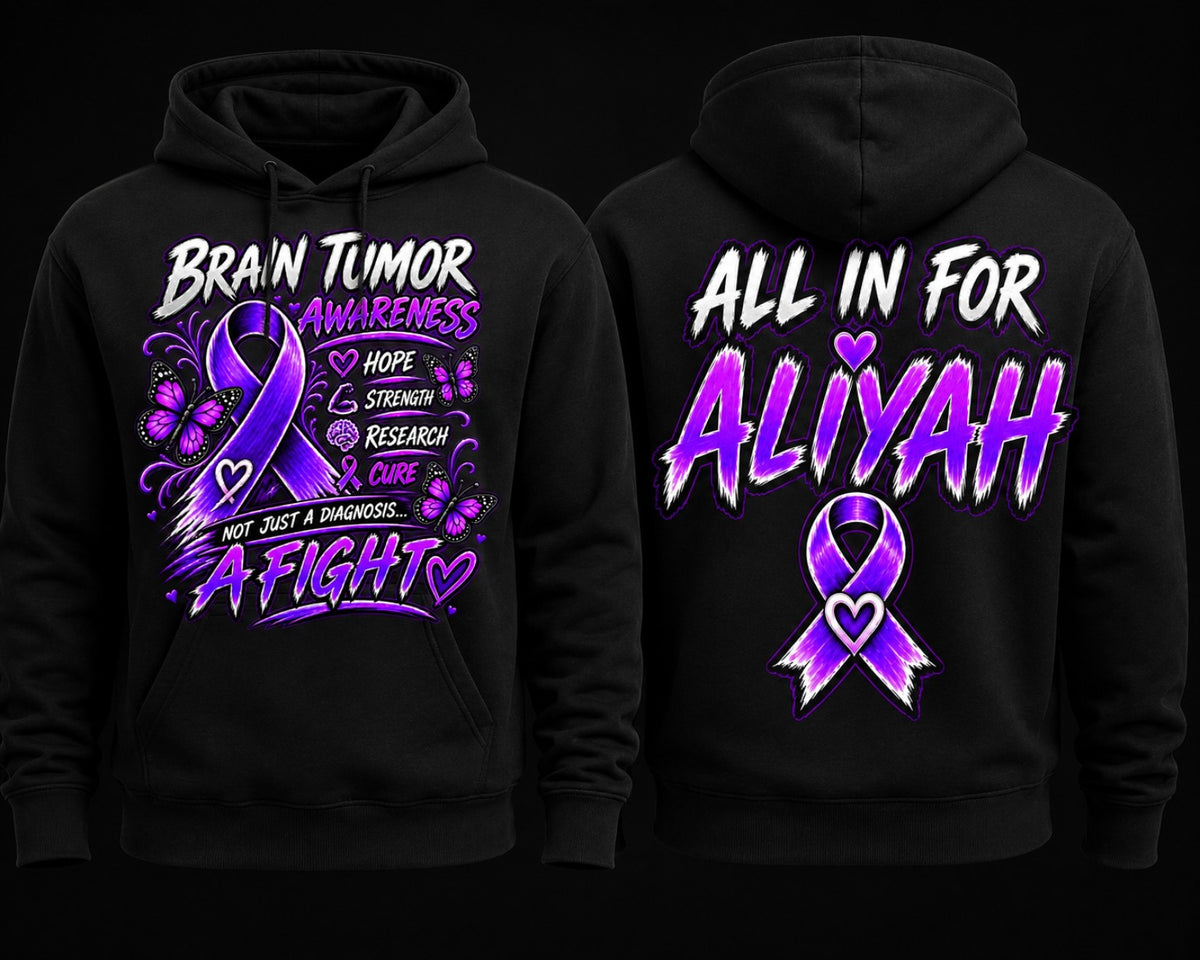 Team Aliyah adult hoodie front and back mockup
