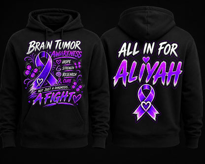 Team Aliyah adult hoodie front and back mockup